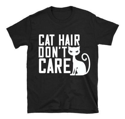 T-shirt unisexe « Les poils de chat, on s'en fiche »